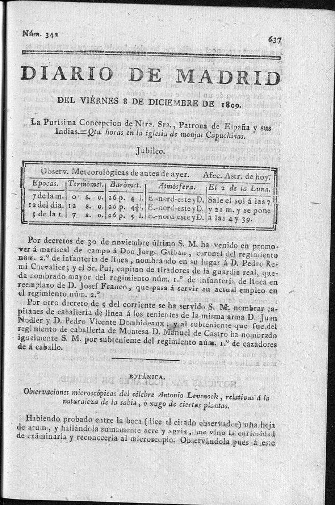 Miniatura de Diario de Madrid viernes 8 de Diciembre de 1809