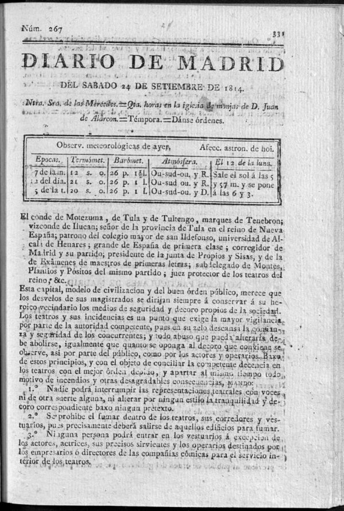 Miniatura de Diario de Madrid del sábado 24 de Septiembre de 1814
