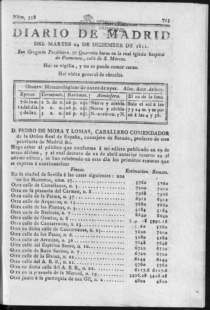 Miniatura de Diario de Madrid del martes 24 de Diciembre de 1811