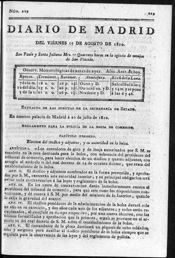Miniatura de Diario de Madrid del viernes 17 de Agosto de 1810