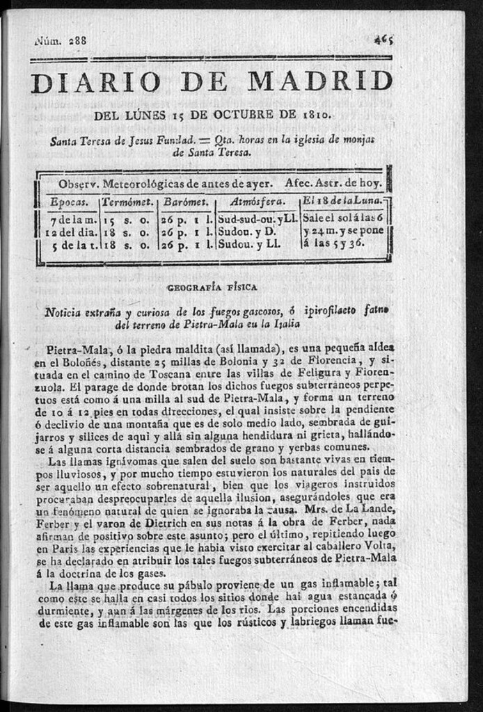 Miniatura de Diario de Madrid del lunes 15 de Octubre de 1810