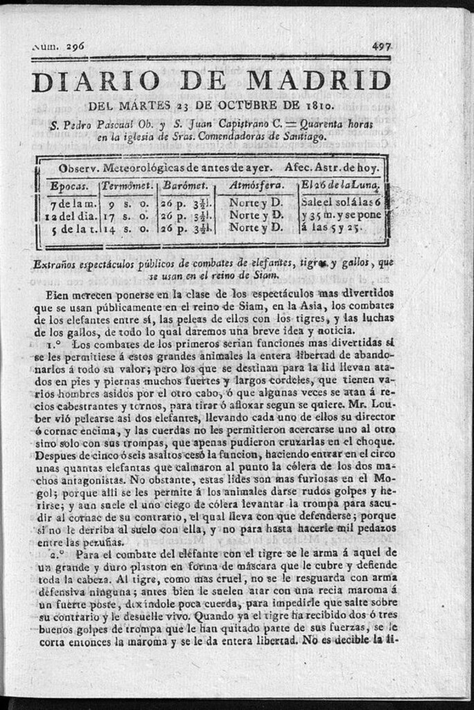 Miniatura de Diario de Madrid del martes 23 de Octubre de 1810