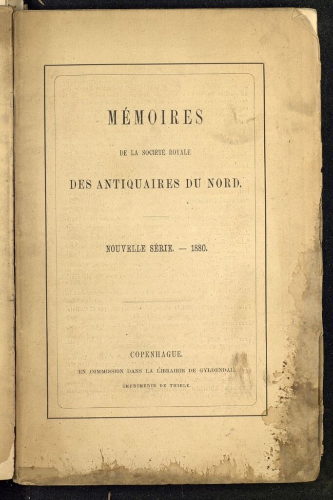 Miniatura de Mémoires de la Societé Royale des Antiquaires du Nord 1880