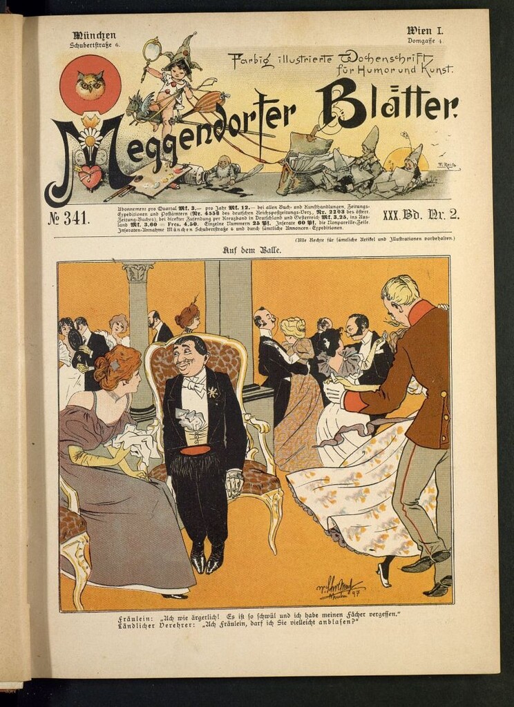 Miniatura de Meggendorfer´s Humoristiche Blätter de 1897 Band XXX, nº 341