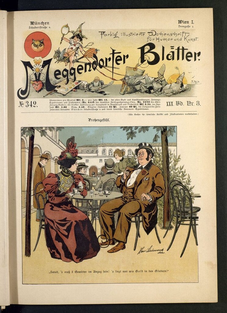 Miniatura de Meggendorfer´s Humoristiche Blätter de 1897 Band XXX, nº 342