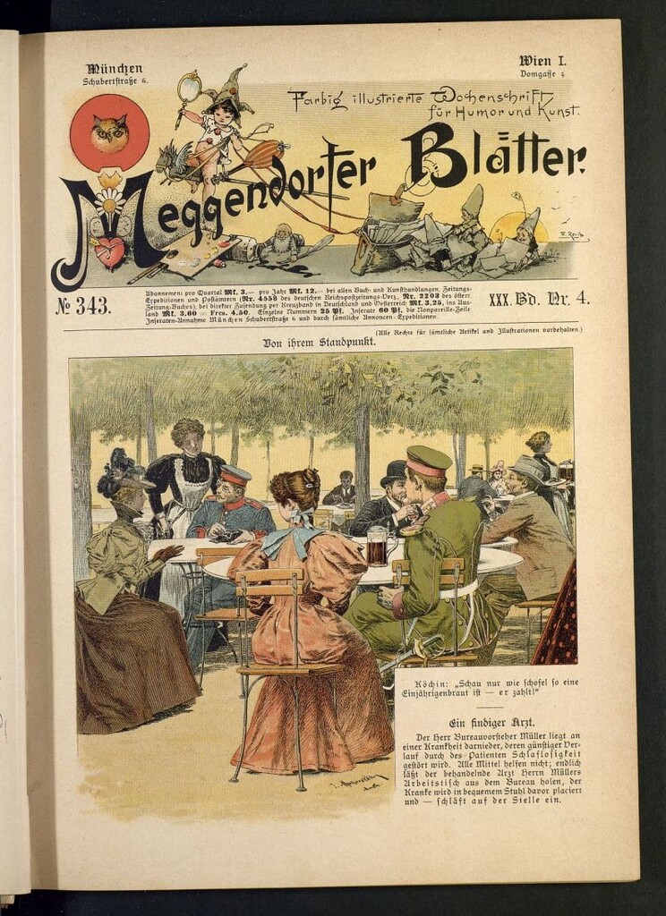 Miniatura de Meggendorfer´s Humoristiche Blätter de 1897 Band XXX, nº 343
