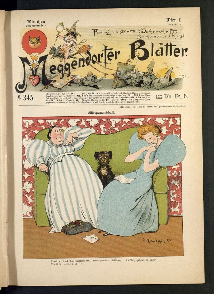 Miniatura de Meggendorfer´s Humoristiche Blätter de 1897 Band XXX, nº 345