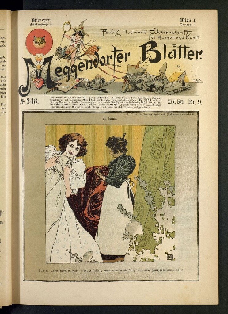 Miniatura de Meggendorfer´s Humoristiche Blätter de 1897 Band XXX, nº 348
