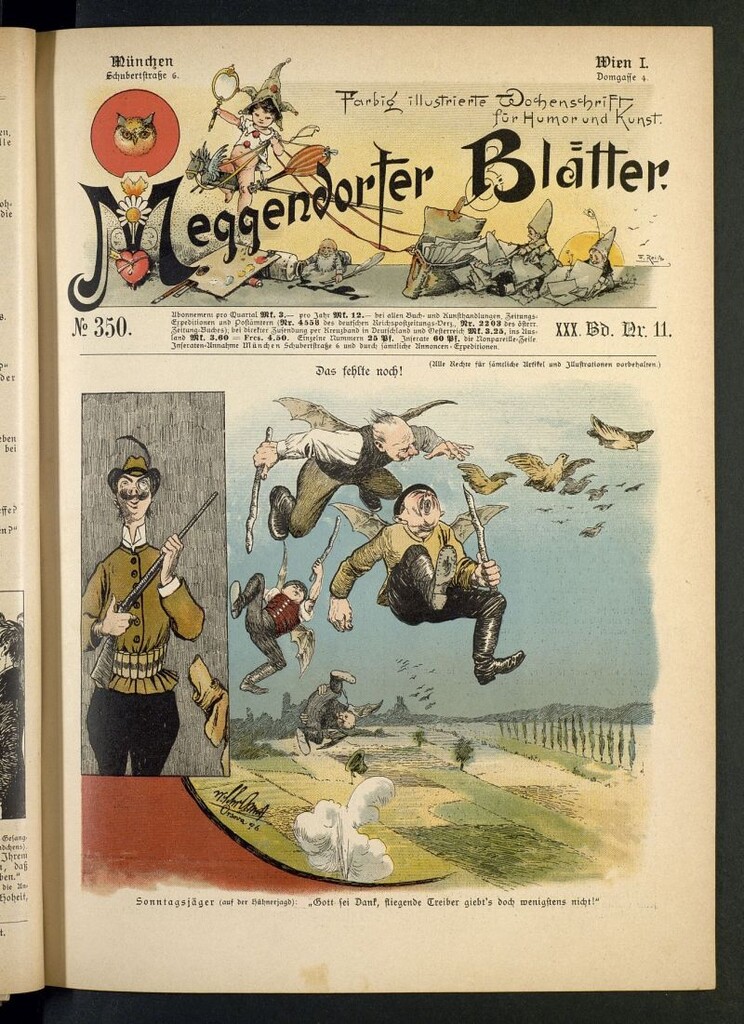 Miniatura de Meggendorfer´s Humoristiche Blätter de 1897 Band XXX, nº 350