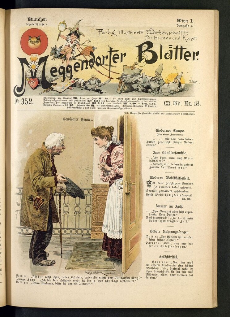Miniatura de Meggendorfer´s Humoristiche Blätter de 1897 Band XXX, nº 352