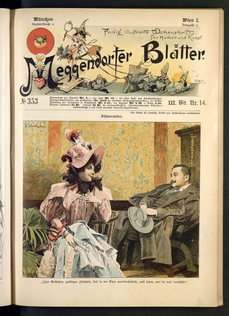 Miniatura de Meggendorfer´s Humoristiche Blätter de 1897 Band XXX, nº 353