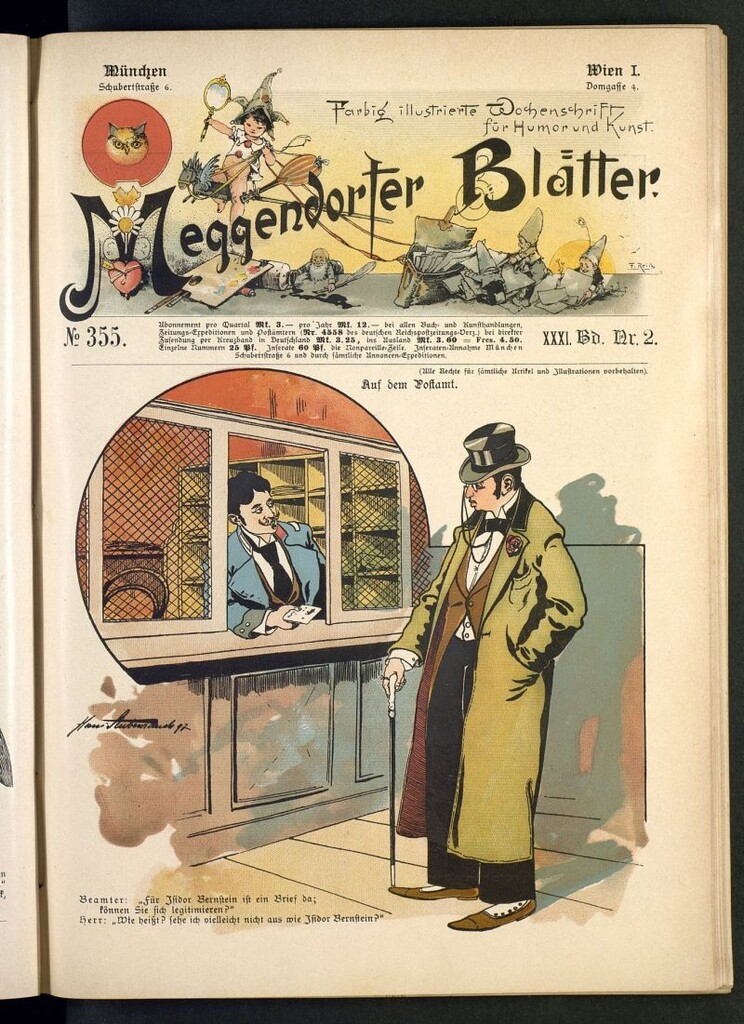 Miniatura de Meggendorfer´s Humoristiche Blätter de 1897 Band XXXI, nº 355