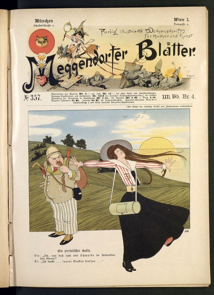 Miniatura de Meggendorfer´s Humoristiche Blätter de 1897 Band XXXI, nº 357