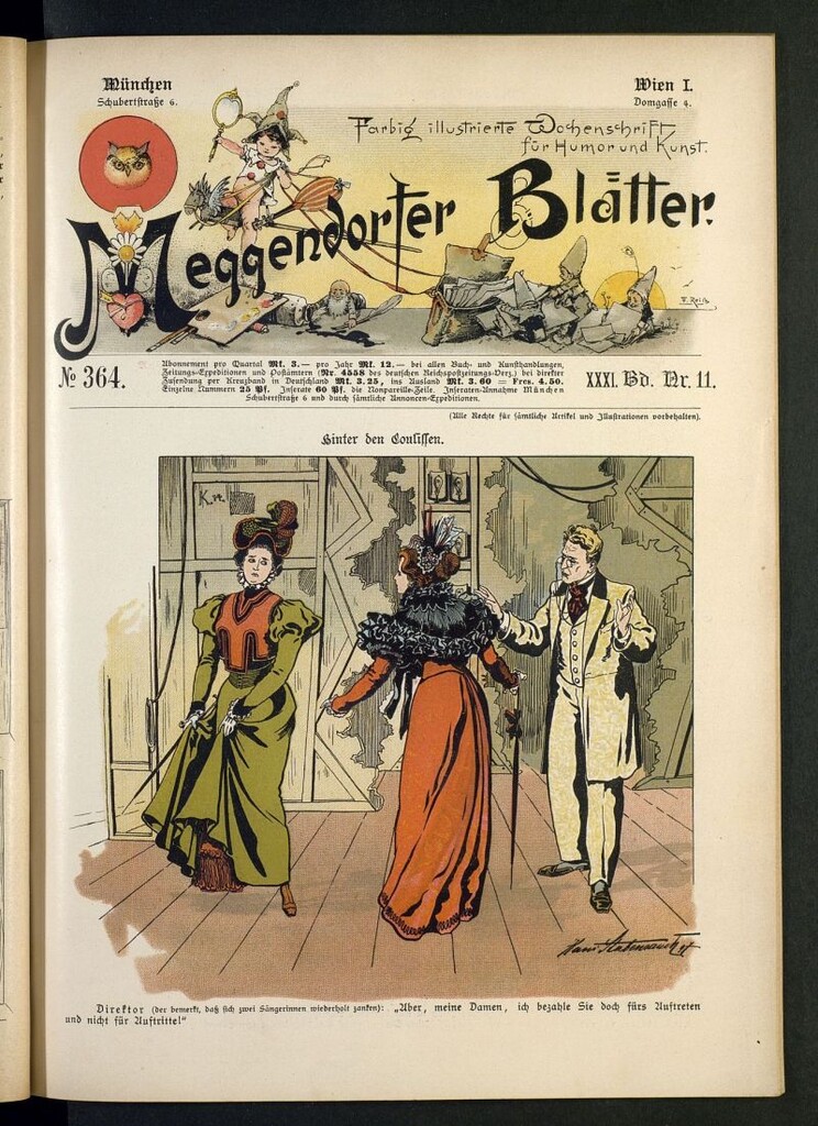 Miniatura de Meggendorfer´s Humoristiche Blätter de 1897 Band XXXI, nº 364
