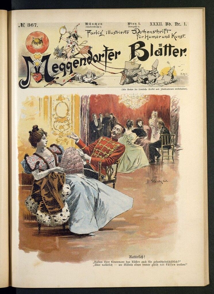 Miniatura de Meggendorfer´s Humoristiche Blätter de 1897 Band XXXII, nº 367
