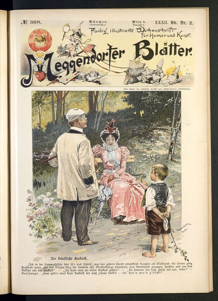 Miniatura de Meggendorfer´s Humoristiche Blätter de 1897 Band XXXII, nº 368