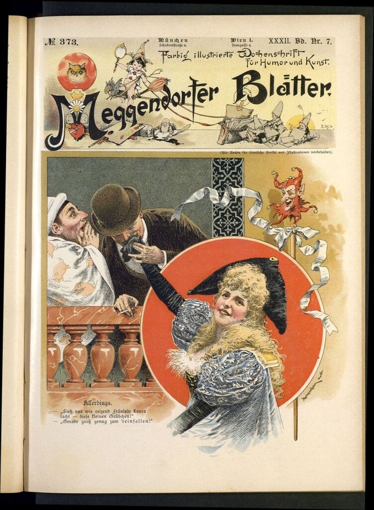 Miniatura de Meggendorfer´s Humoristiche Blätter de 1897 Band XXXII, nº 373