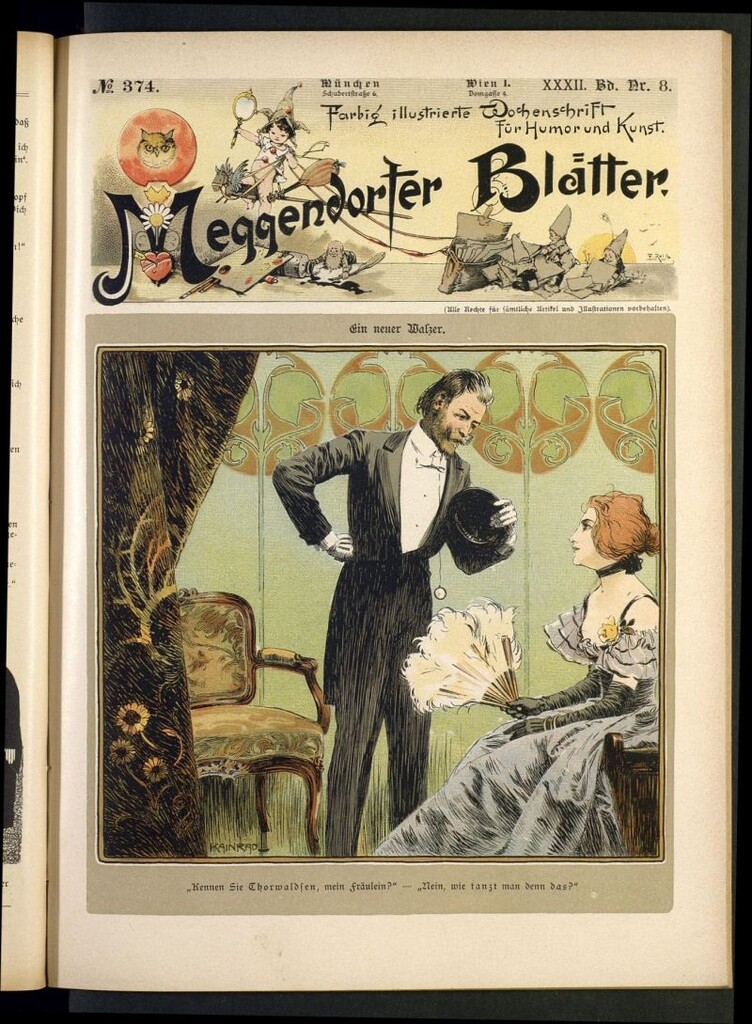 Miniatura de Meggendorfer´s Humoristiche Blätter de 1897 Band XXXII, nº 374