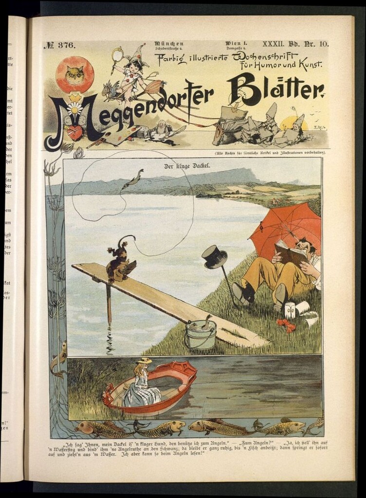 Miniatura de Meggendorfer´s Humoristiche Blätter de 1897 Band XXXII, nº 376