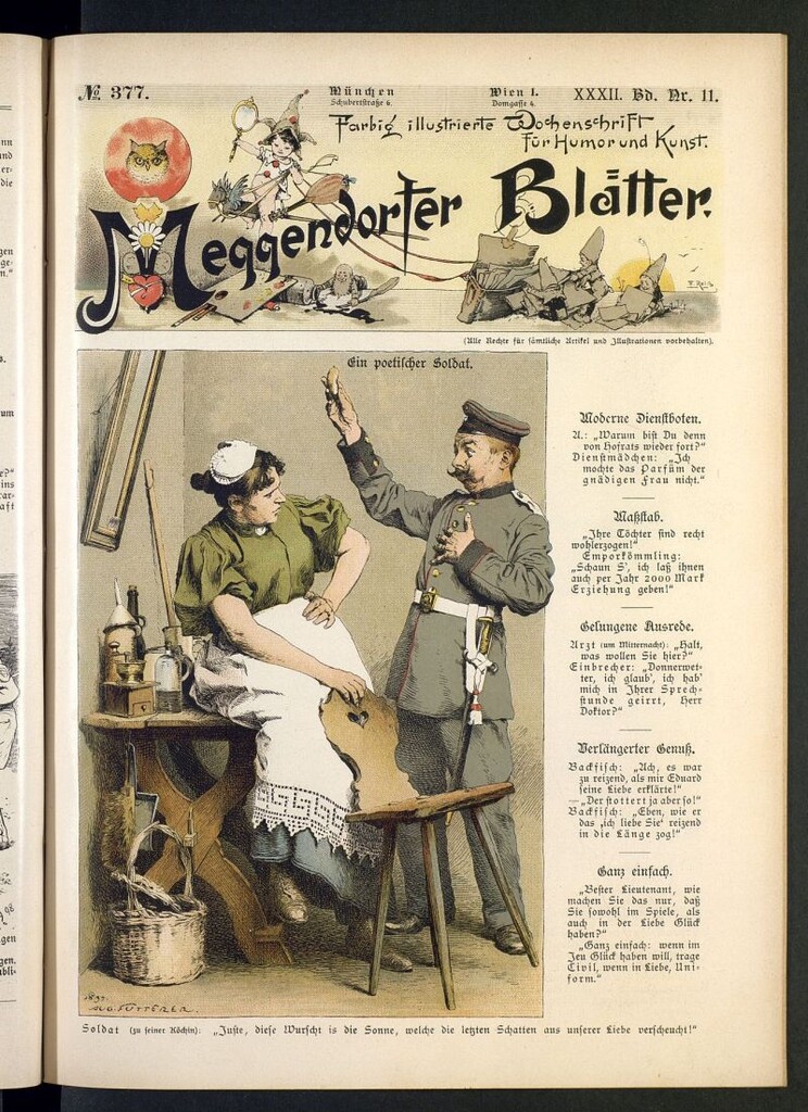 Miniatura de Meggendorfer´s Humoristiche Blätter de 1897 Band XXXII, nº 377
