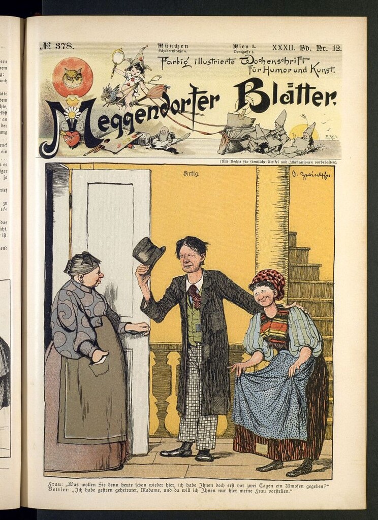 Miniatura de Meggendorfer´s Humoristiche Blätter de 1897 Band XXXII, nº 378
