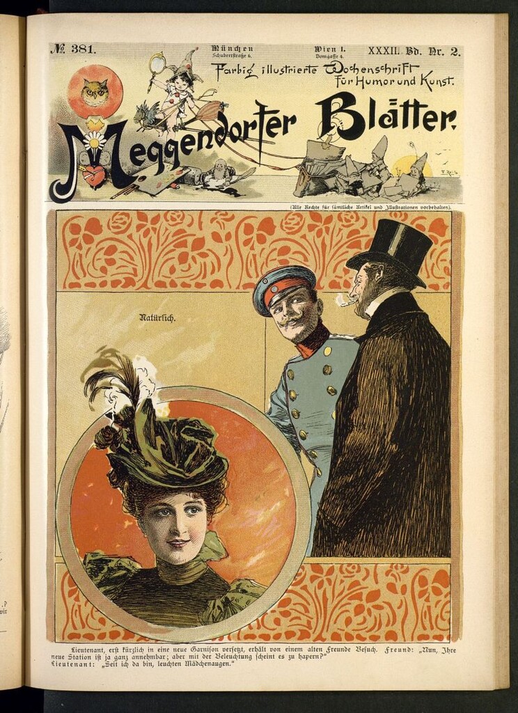 Miniatura de Meggendorfer´s Humoristiche Blätter de 1897 Band XXXIII, nº 381