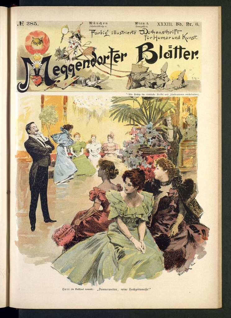 Miniatura de Meggendorfer´s Humoristiche Blätter de 1897 Band XXXIII, nº 385