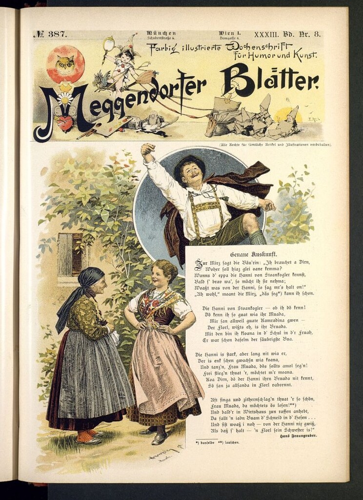 Miniatura de Meggendorfer´s Humoristiche Blätter de 1897 Band XXXIII, nº 387