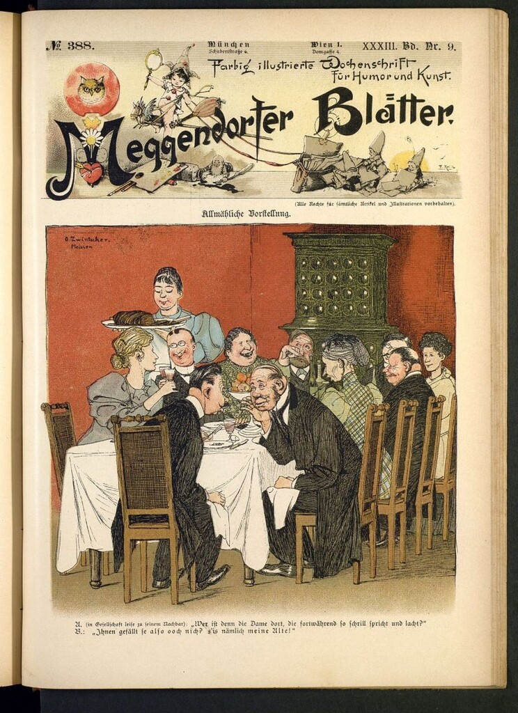 Miniatura de Meggendorfer´s Humoristiche Blätter de 1897 Band XXXIII, nº 388