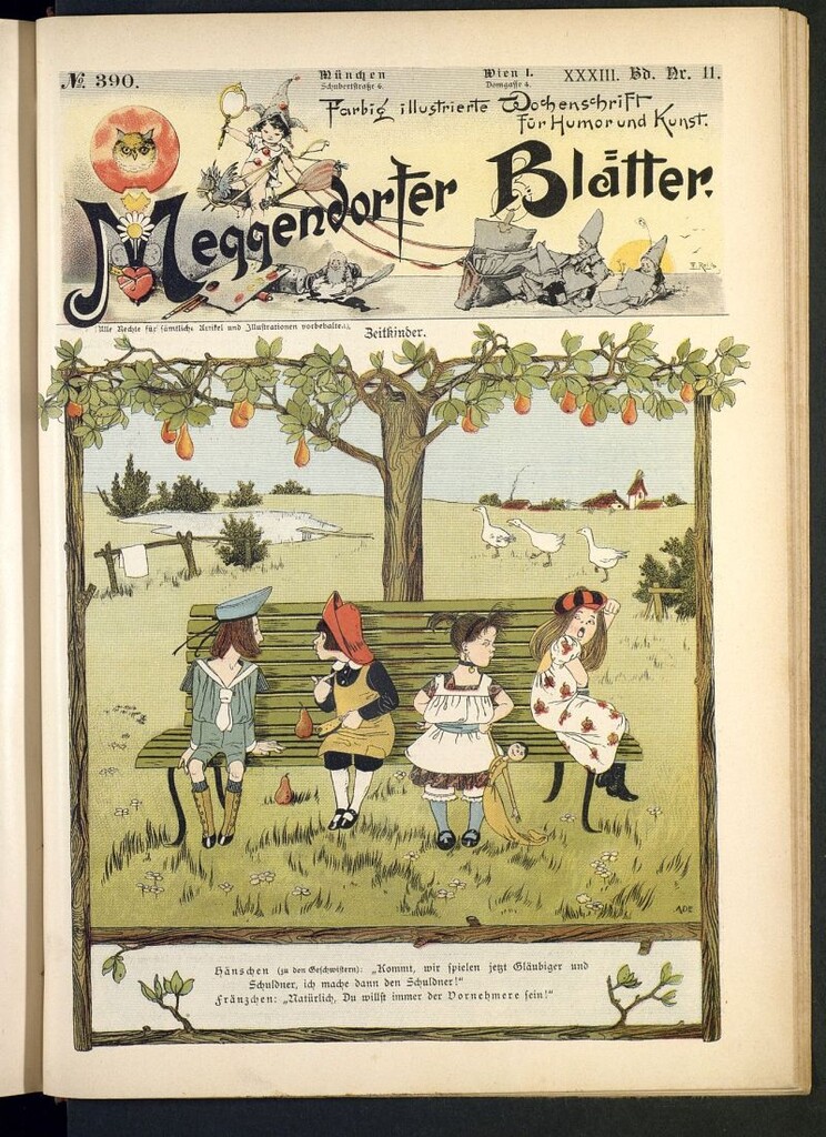 Miniatura de Meggendorfer´s Humoristiche Blätter de 1897 Band XXXIII, nº 390