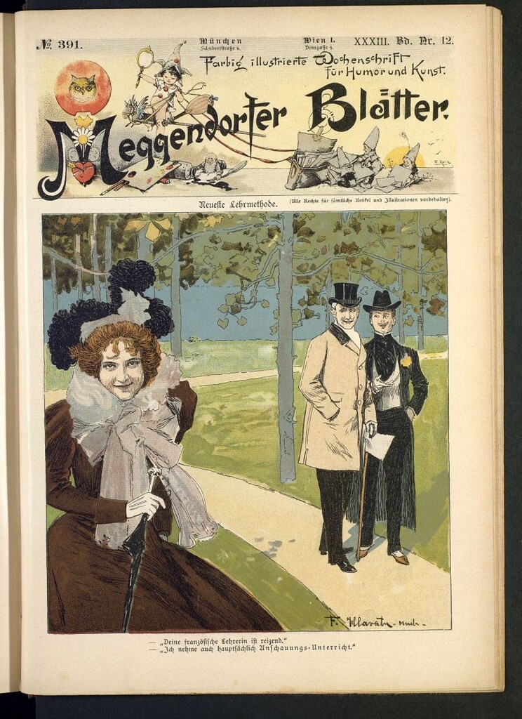 Miniatura de Meggendorfer´s Humoristiche Blätter de 1897 Band XXXIII, nº 391