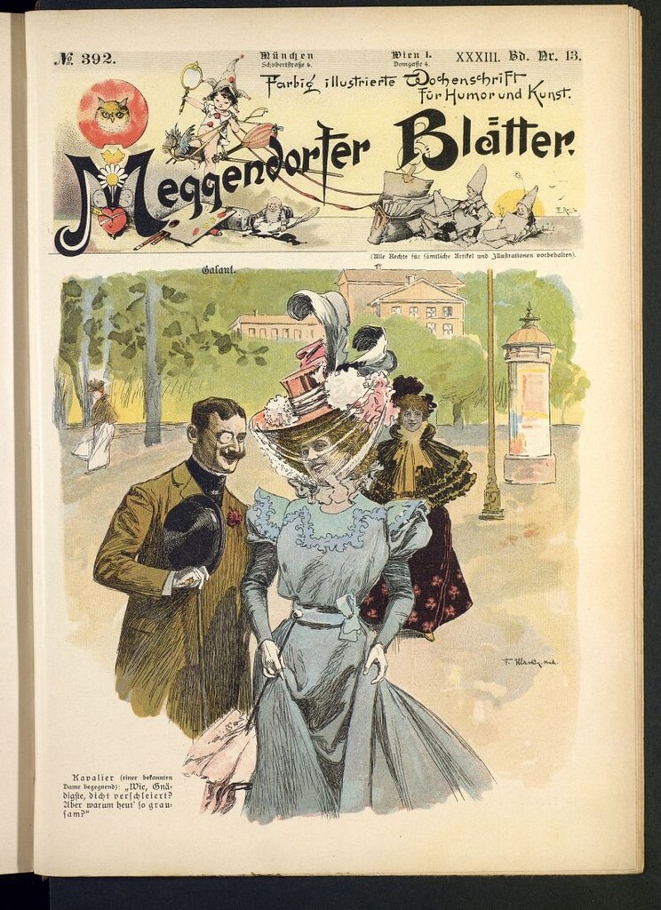 Miniatura de Meggendorfer´s Humoristiche Blätter de 1897 Band XXXIII, nº 392