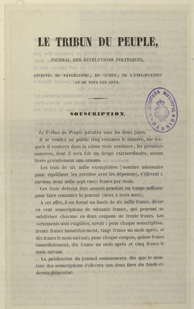 Miniatura de Le Tribun du Peuple : journal des révélations politiques de junio de 1848 (2)
