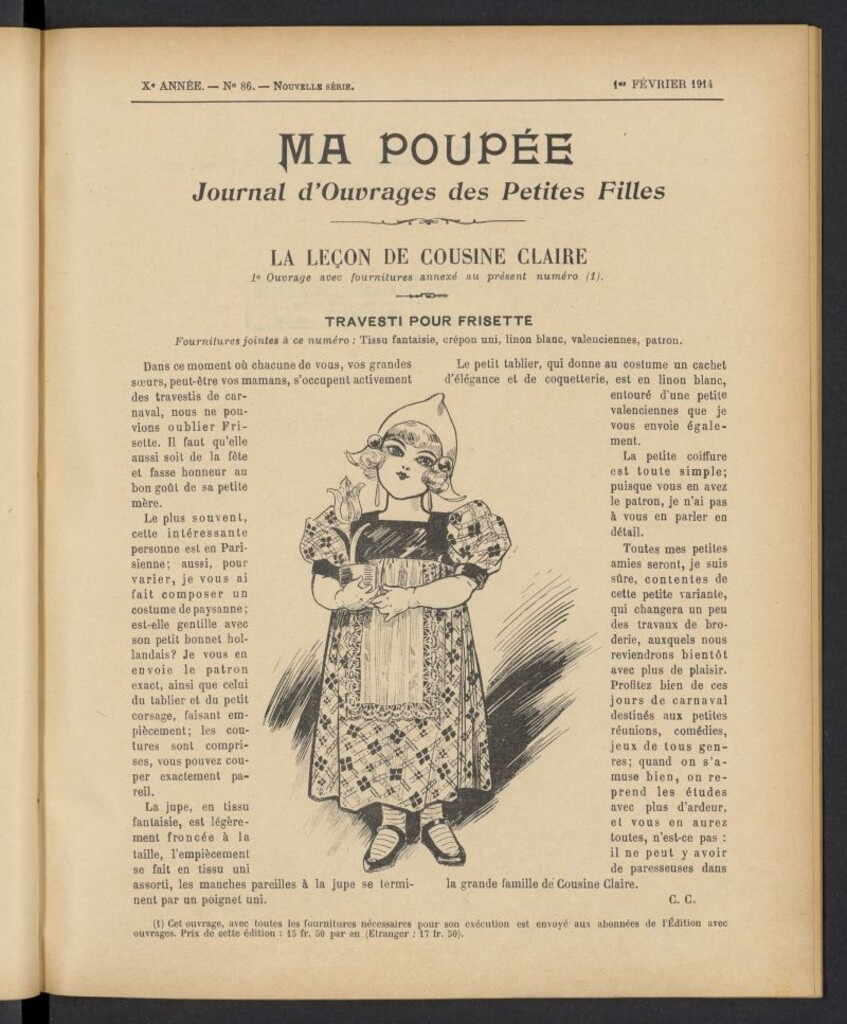 Miniatura de Ma Poupée: journal des ouvrages des petites filles del 1 de febrero de 1914, nº 86