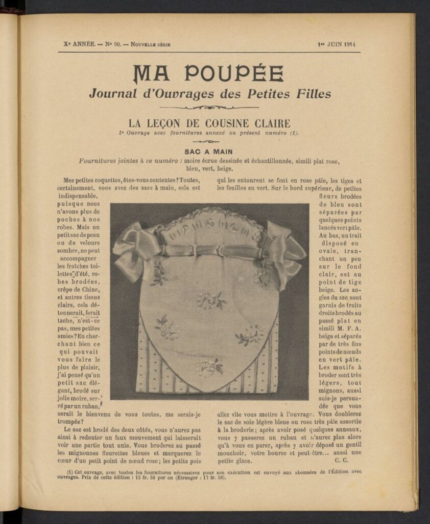 Miniatura de Ma Poupée: journal des ouvrages des petites filles del 1 de junio de 1914, nº 90