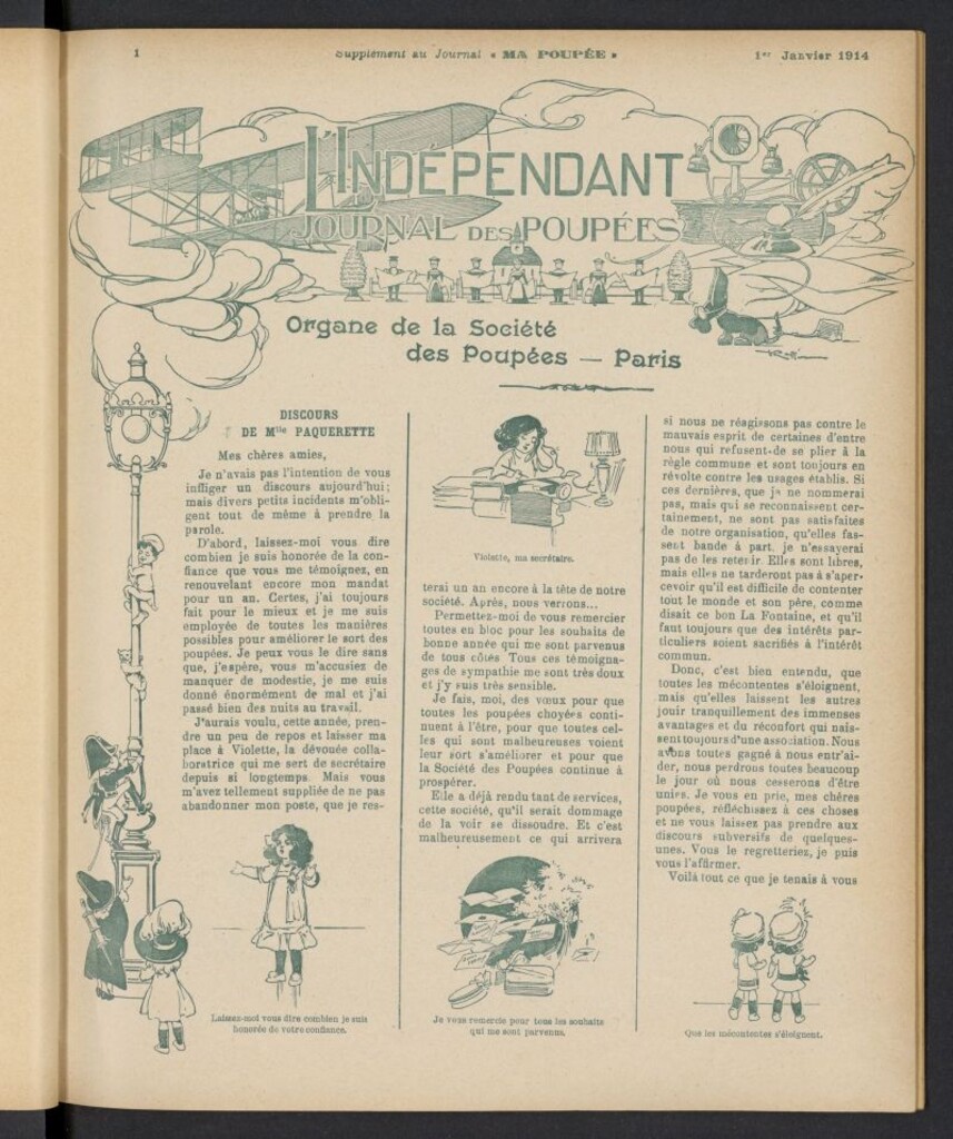 Miniatura de Ma Poupée: journal des ouvrages des petites filles del 1 de enero de 1914, suplemento al nº 85