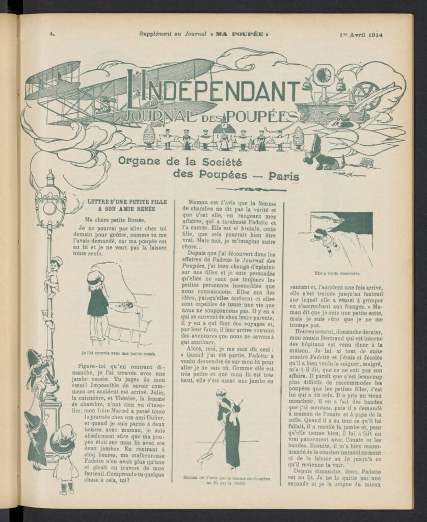 Miniatura de Ma Poupée: journal des ouvrages des petites filles del 1 de abril de 1914, suplemento al nº 88