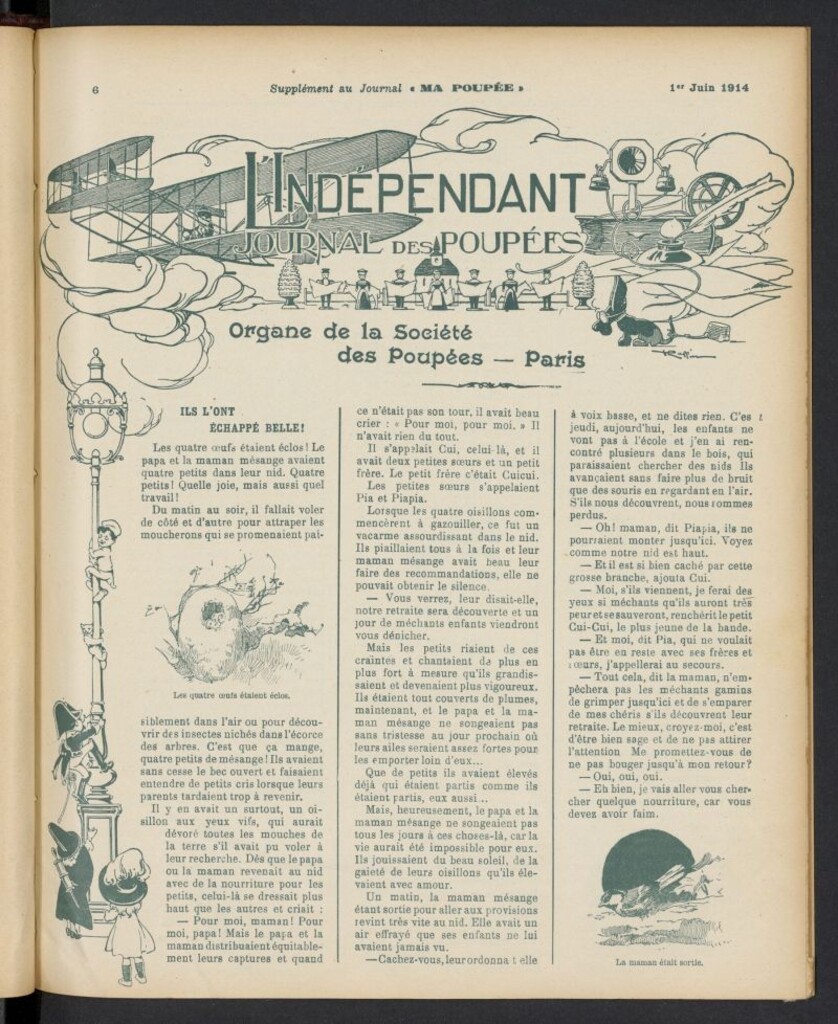 Miniatura de Ma Poupée: journal des ouvrages des petites filles del 1 de junio de 1914, suplemento al nº 90