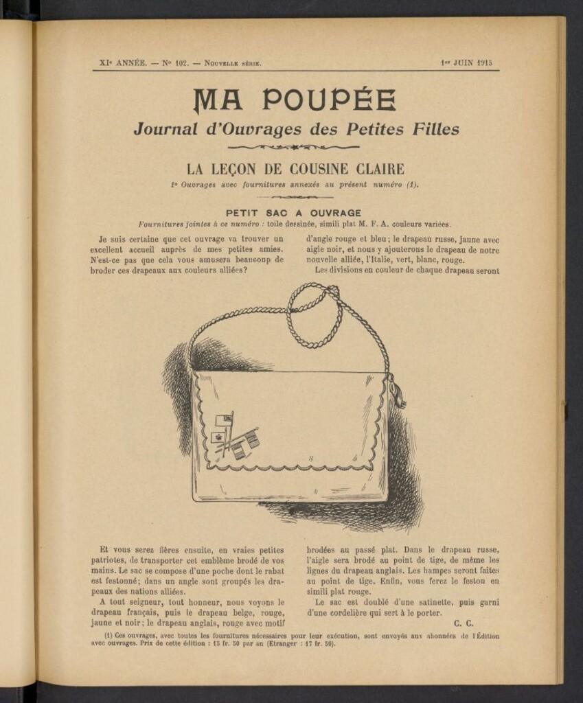 Miniatura de Ma Poupée: journal des ouvrages des petites filles del 1 junio de 1915, nº 102