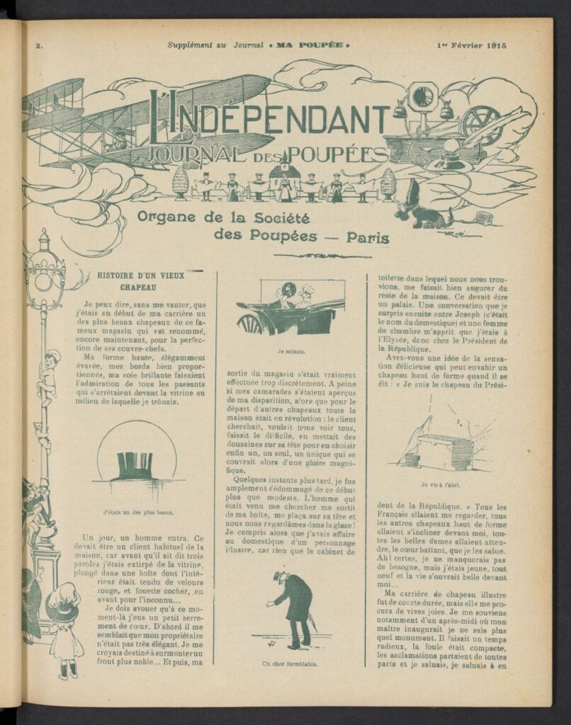 Miniatura de Ma Poupée: journal des ouvrages des petites filles del 1 de febrero de 1915, suplemento al nº 98
