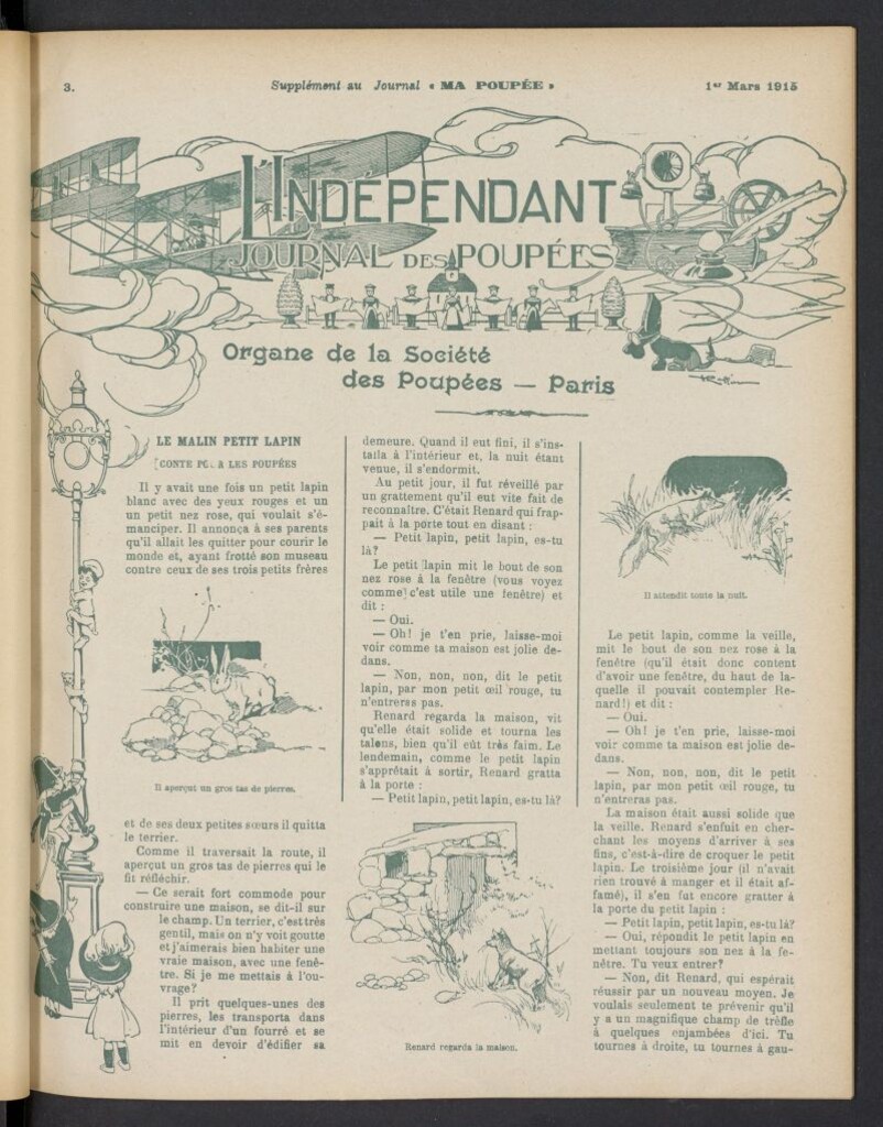 Miniatura de Ma Poupée: journal des ouvrages des petites filles del 1 de marzo de 1915, suplemento al nº 99