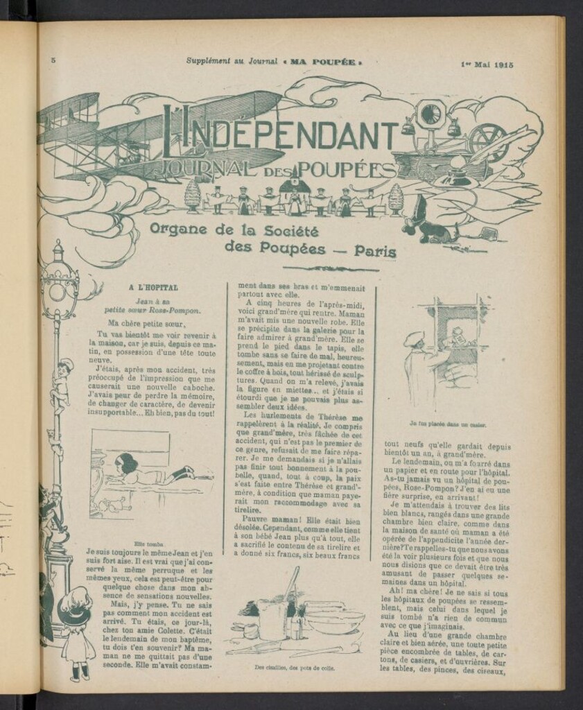 Miniatura de Ma Poupée: journal des ouvrages des petites filles del 1 de mayo de 1915, suplemento al nº 101