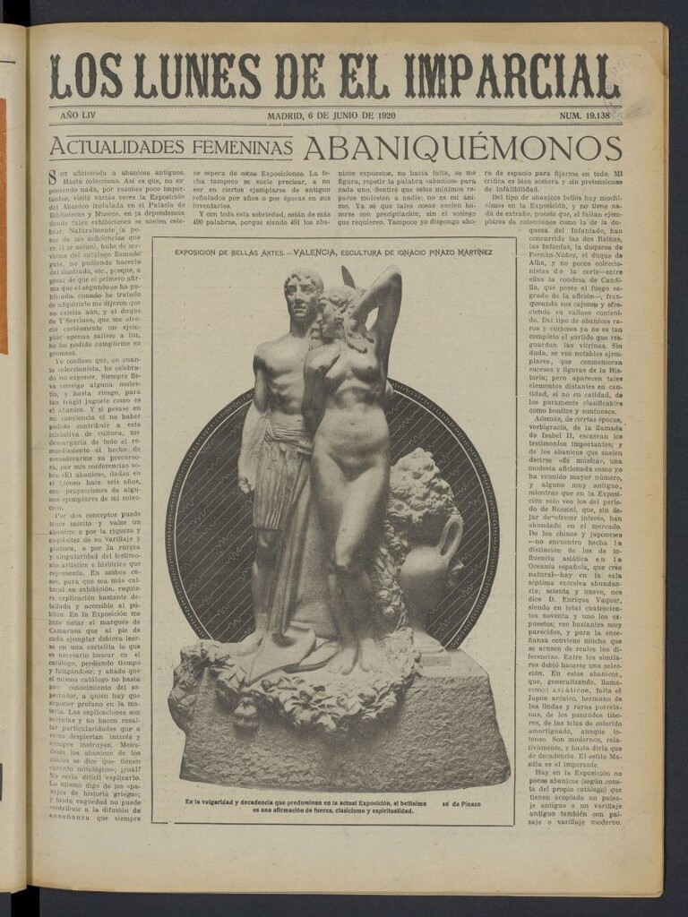 Miniatura de Los Lunes del Imparcial del 6 de junio de 1920, nº 19.138