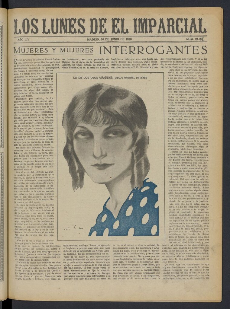 Miniatura de Los Lunes del Imparcial del 20 de junio de 1920, nº 19.150