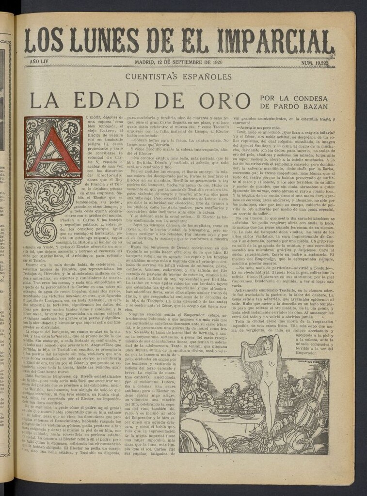 Miniatura de Los Lunes del Imparcial del 12 de septiembre de 1920, nº 19.222