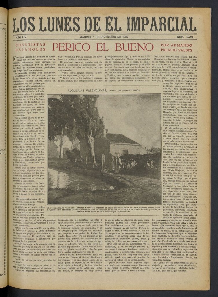 Miniatura de Los Lunes del Imparcial del 5 de diciembre de 1920, nº 19.294