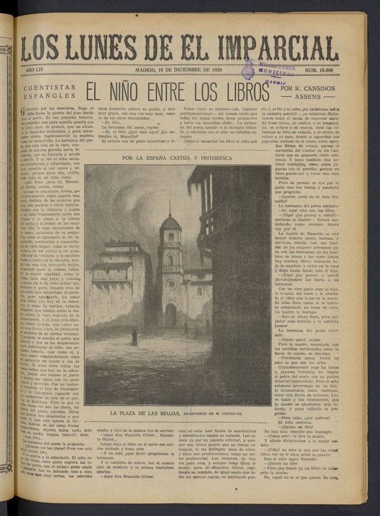 Miniatura de Los Lunes del Imparcial del 19 de diciembre de 1920, nº 19.306