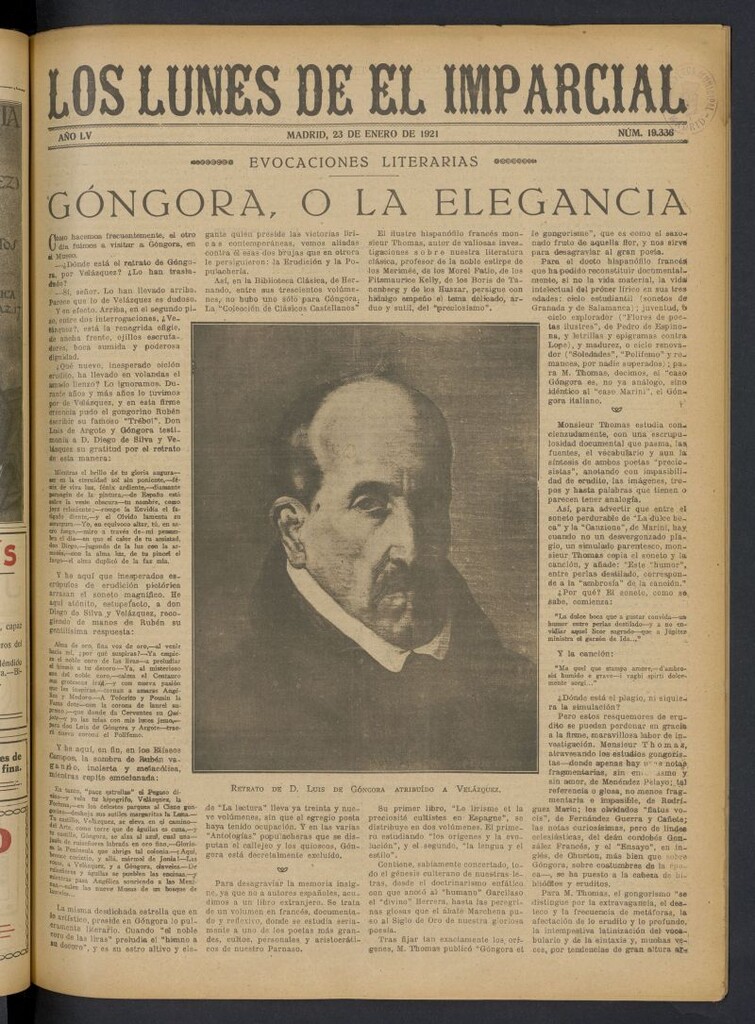 Miniatura de Los Lunes del Imparcial del 23 de enero de 1921, nº 19.336