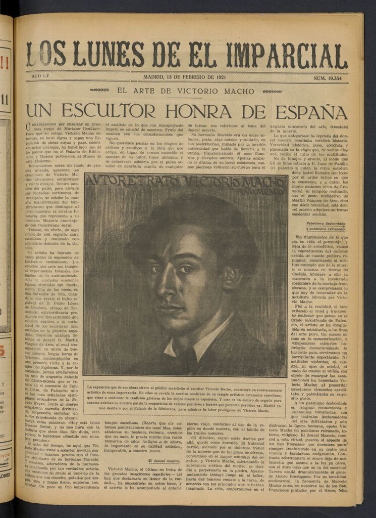 Miniatura de Los Lunes del Imparcial del 13 de febrero de 1921, nº 19.354