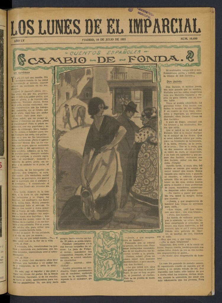 Miniatura de Los Lunes del Imparcial del 10 de julio de 1921, nº 19.480